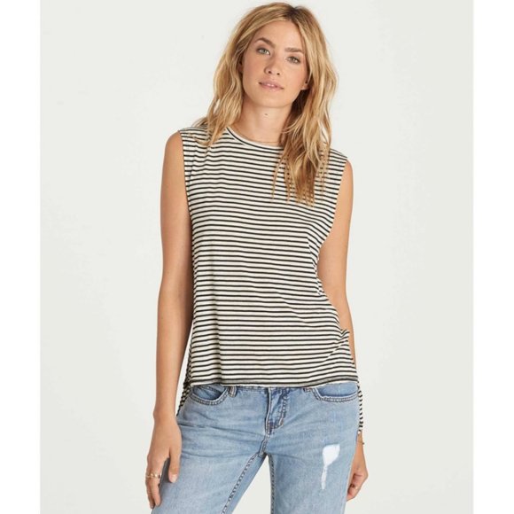 Billabong Lived-in Hi-Low Crew Striped Tank - Picture 1 of 10